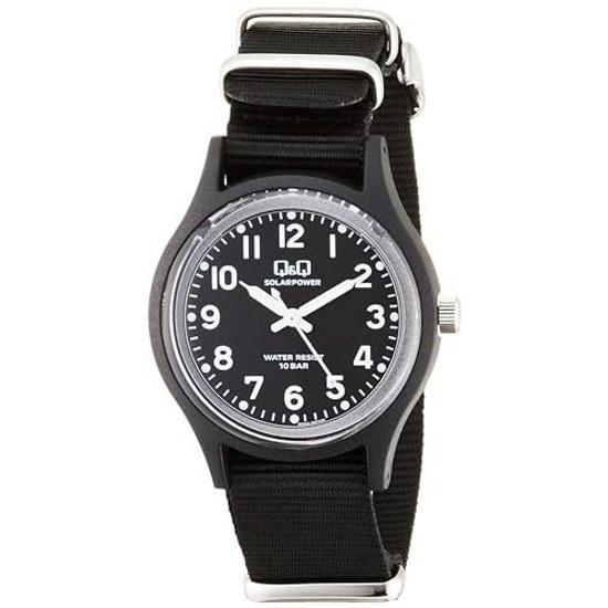 Citizen QQ wristwatch solar battery replacement not needed lightweight easy-to-read dial mens womens black 10 atmospheric pressure waterproof