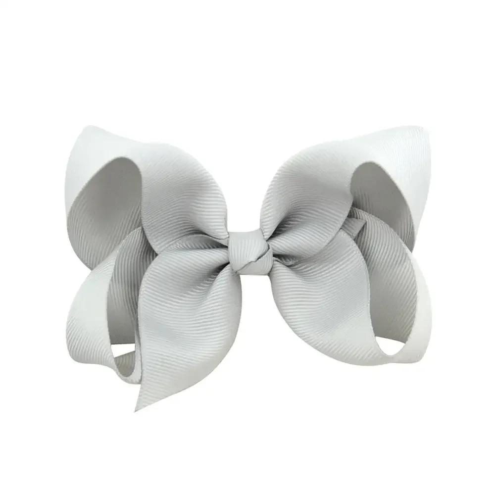 3/4/6/8inch  Boutique Handmade Colorful Solid Ribbon Grosgrain Hair Bow with Clips for Kids Girls Hair Accessories
