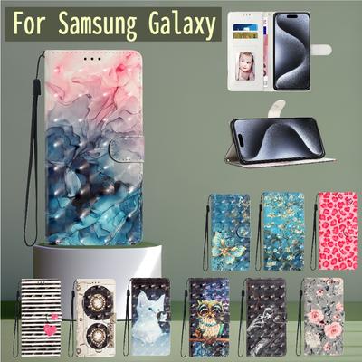 3D Muster PU Leder Handy Brieftasche Hülle für Samsung Galaxy S7 S8 S9 S20 S21 S22 S23 S24 S25 Note8 Note9 Note10 Note20 A10 A12 A13 A14 A15 A16...