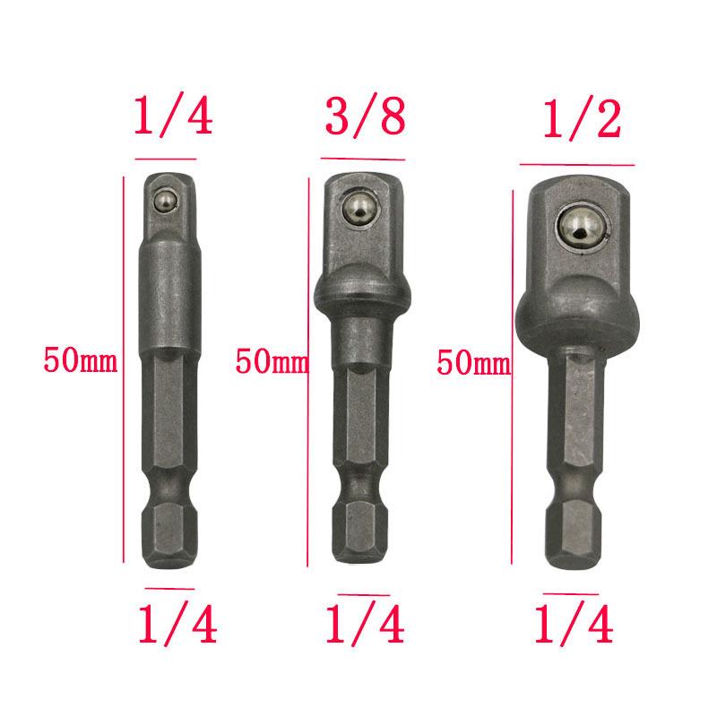 Xinsen Tuo 8pcs Steel Ball Hex Shank Socket Connectors with Color-coded Safety Bead, AD Conversion Extension Rods