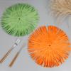 Round Paper Placemats with Tassel Fringe Handmade Woven Heat-Resistant Table Mats Non-Slip Coasters for Cups Plates Kitchen Dining Decor