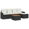 Set Divano da Giardino con Cuscini 6 pz Polyrattan Nero