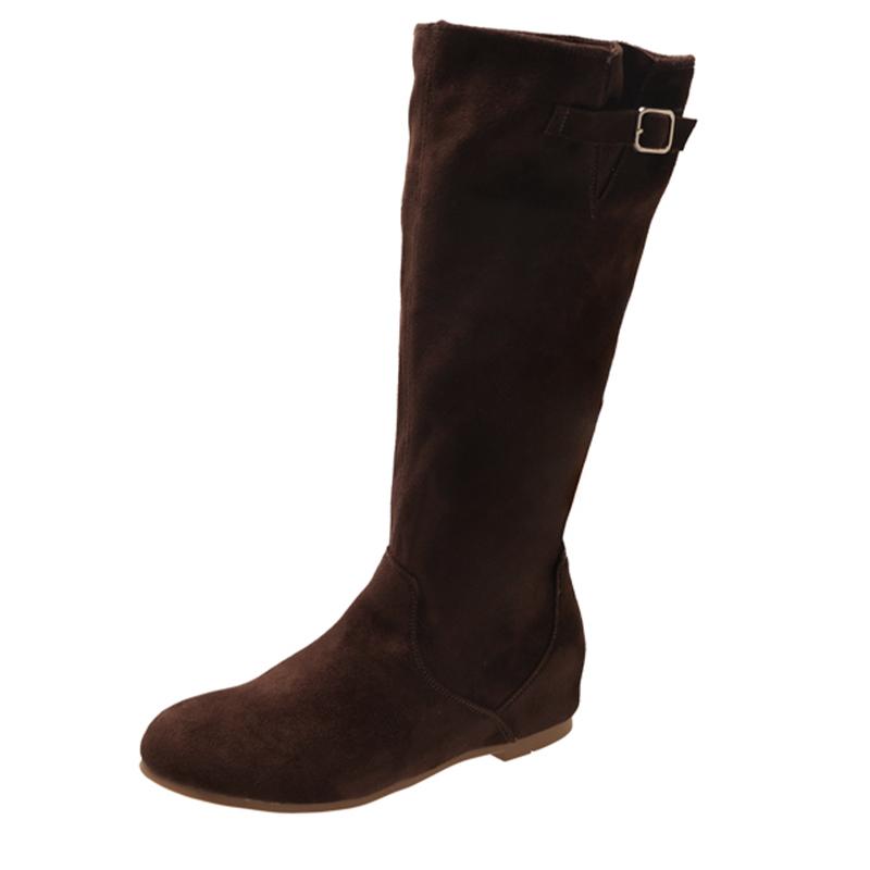 Fashion Women's Boots Flats Suede Fashion Knee High Boots for Woman Designer Shoes Winter 2025 Dress Casual Chelsea Botas Para Mujer