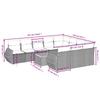 Vidaxl 11-Cz. Garten-Sitzgruppe, Kissen Schwarzer Rattan Pe