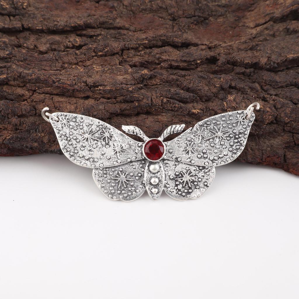 Roter Granat Schmuck, 925 Sterling Silber Anhänger, handgefertigter Edelstein Schmuck Anhänger zum Gedenktag
