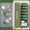 with Cover Data Cable Organizer Seperate Storage Clutter Collection Box  for Office Home