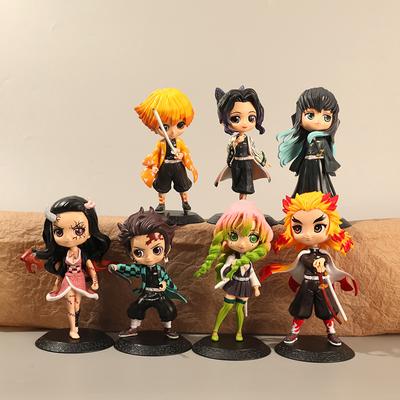 Anime Nezuko Tanjirou Zenitsu Inosuke Kyoujurou Giyuu Kawaii Qposket PVC Model Toy Sbírejte dárek