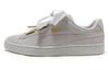 Pantofi de Skateboard Unisex din Piele Velur cu Inimă și Satin, Topuri Joase, Culoare Gri