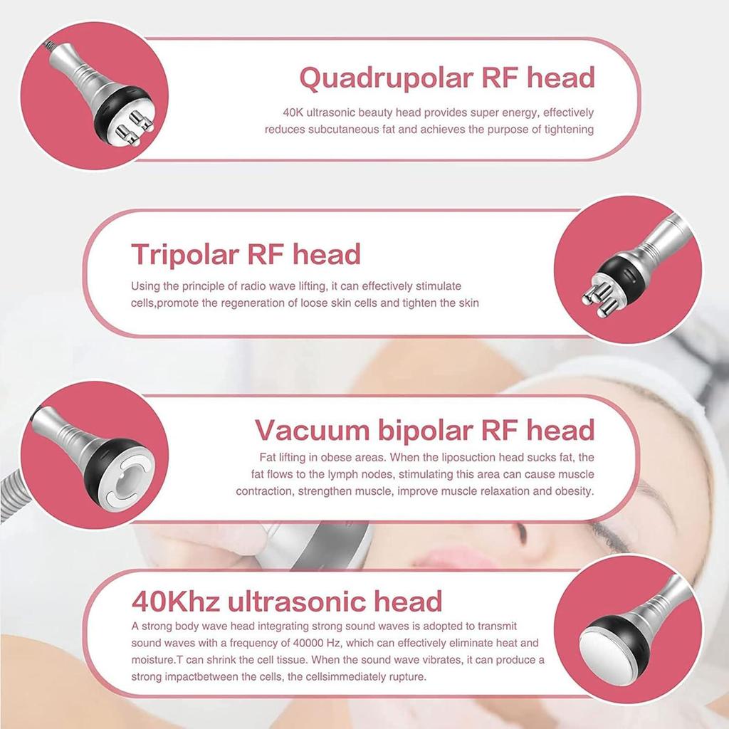 Electric 4 in 1 40K Vacuum Body Relaxation Machine Thermal RF Face Neck Massager Cosmetic Skincare Accessory Tool Supply Set Kit