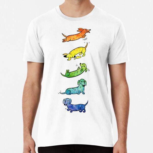 

Watercolor Dachshunds Premium T-Shirt S to 5XL Made in the AU/USA T-Shirt 2XL