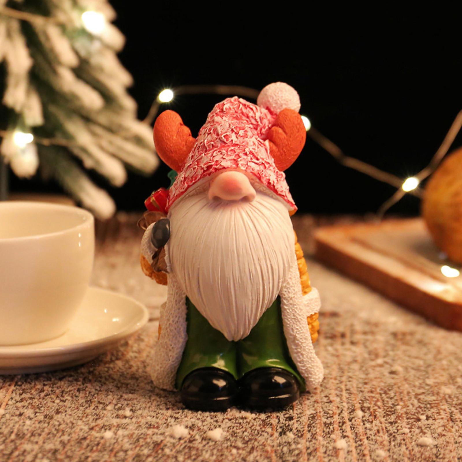 

Рождественская шапка Гном Украшения Рождественская смоляная рождественская статуэтка Гнома Изделия ручной работы Украшения для рабочего стола One Size