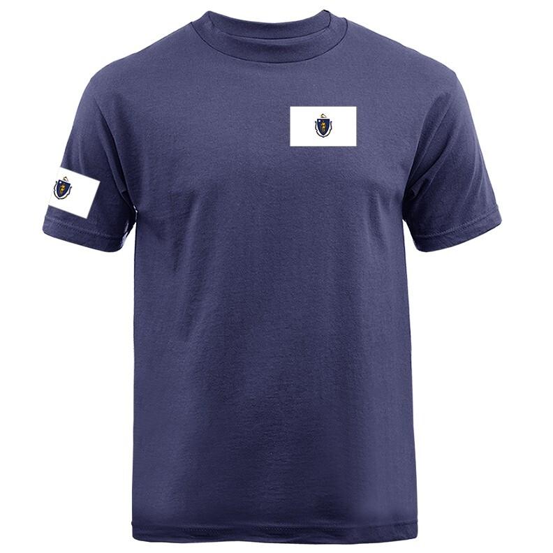 Флаг штата Массачусетс Герб MA Графическая футболка Унисекс футболка XXXXL