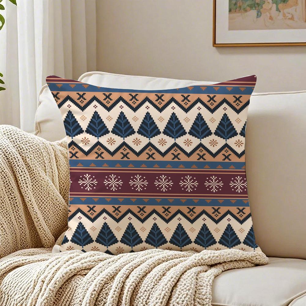 Classical Trend Moroccan Prints Flower Cushion Cover Linen Pillowcase Soft for Sofa Bed Home Room Decor
