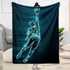 Glowing Basketball Player Blankets Are Suitable for Living Rooms,making Them an Ideal Choice for Outdoor Travel and Gifts.
