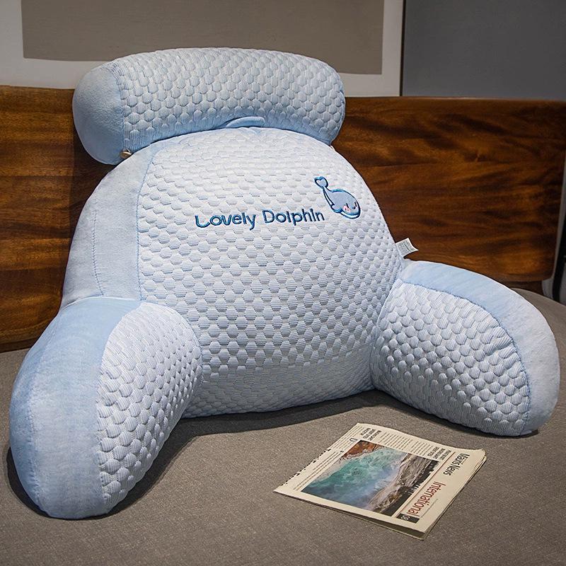 

Подушка-изголовье из ледяного шелка и латекса - Мягкая подушка для поясничной поддержки, съемная и моющаяся, идеально подходит для чтения и поддержки спины в студенческом общежитии Large: 70x50cm [removable, washable]