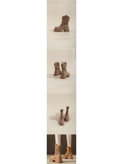 2025 Retro Thick-Soled Breathable Cowboy Mid-Calf Boots