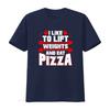 Funny Gym Workout Lift Weights Eat Pizza Slogan Print Casual T Shirt vintage Washed fashion Comfortable Versatile