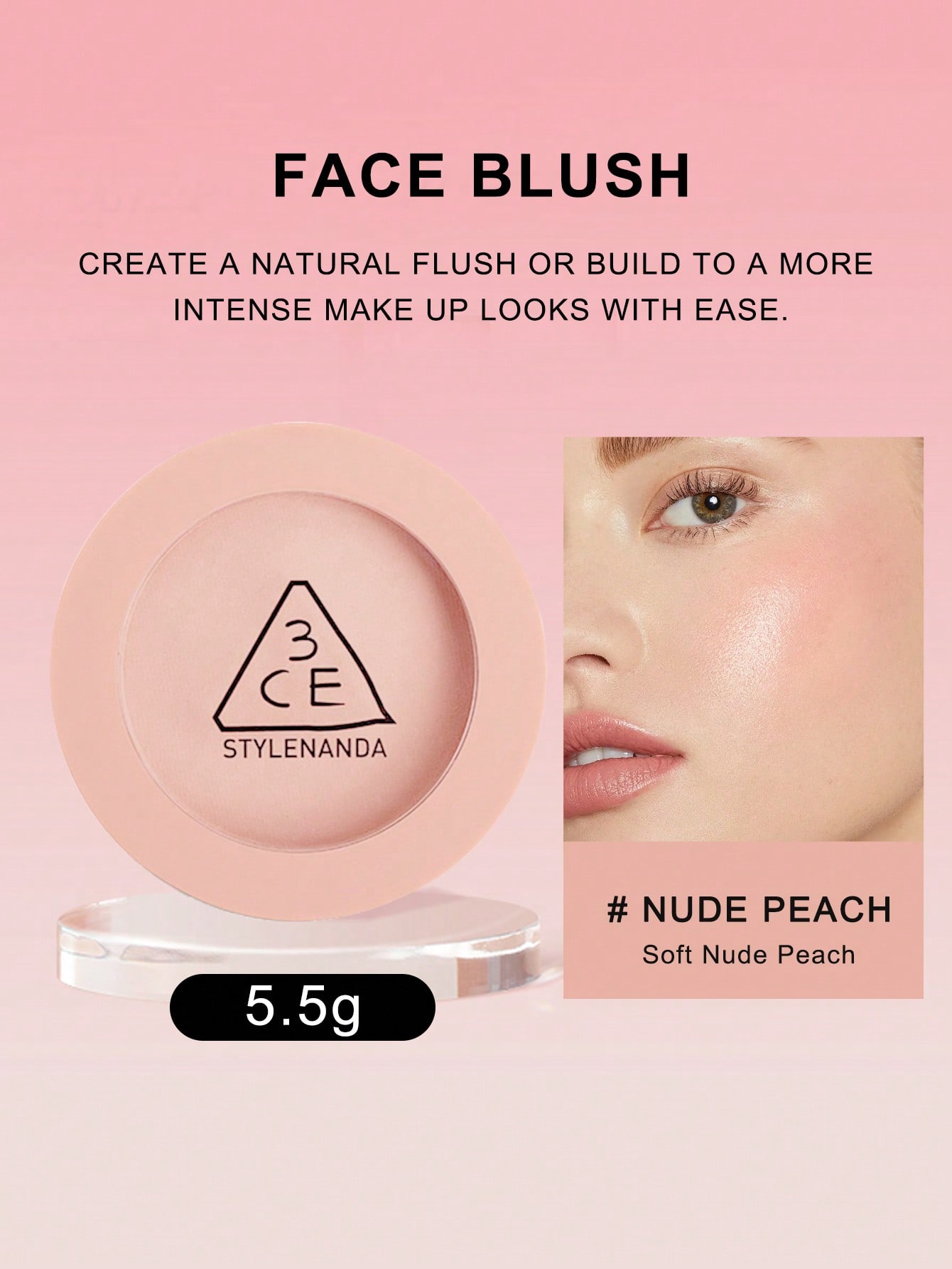 

3CE Mood Blush #Nude Pink М який натуральний рум яна для щік 5.5г # NUDE PEACH