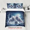 3pcs Wolf family pattern bedding set, 1*duvet cover+2*pillowcase, for single bed, teenagers and adults bedroom, home decoration