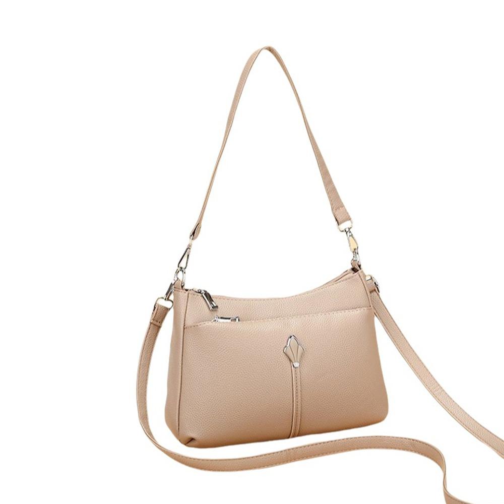

Soft Leather Women s Bag Large Capacity Casual Style Leather Bag Leisure Style Simple Design Crossbody Bag Casual Wear хаки