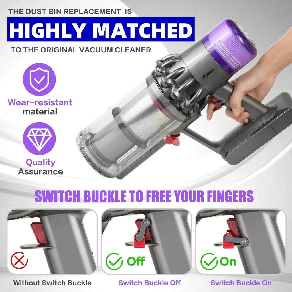 Dust Bin Replacement for Dyson V11 V15 SV14 SV15 SV22 Cordless Vacuum Cleaner, Large Canister| Dust Tank| Dustbin Spares Parts with Hepa Filter