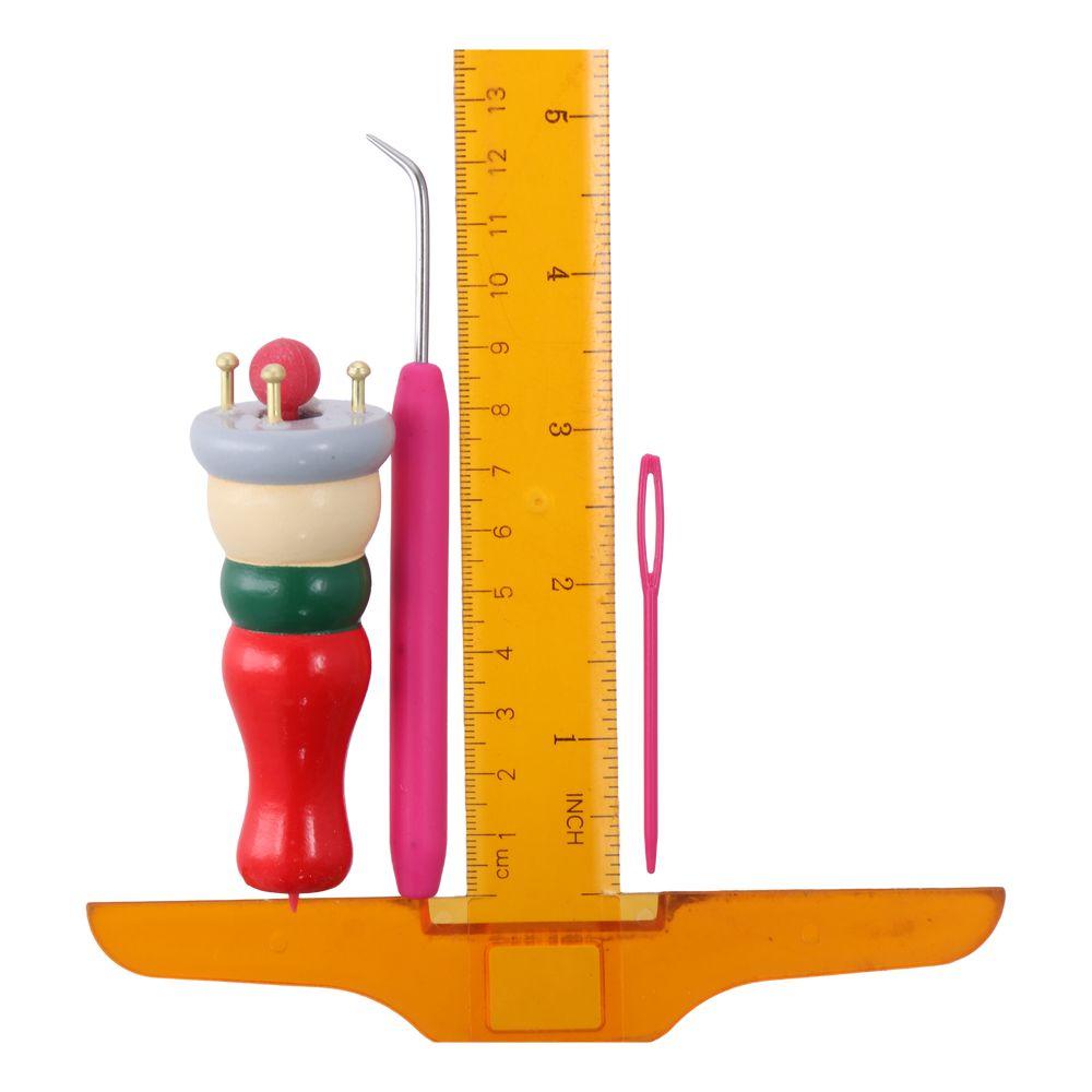 Handiwork Wooden French Knitter Tool Red Knitting Yarn Crochet Homemade Rope Tie Weaving Tools