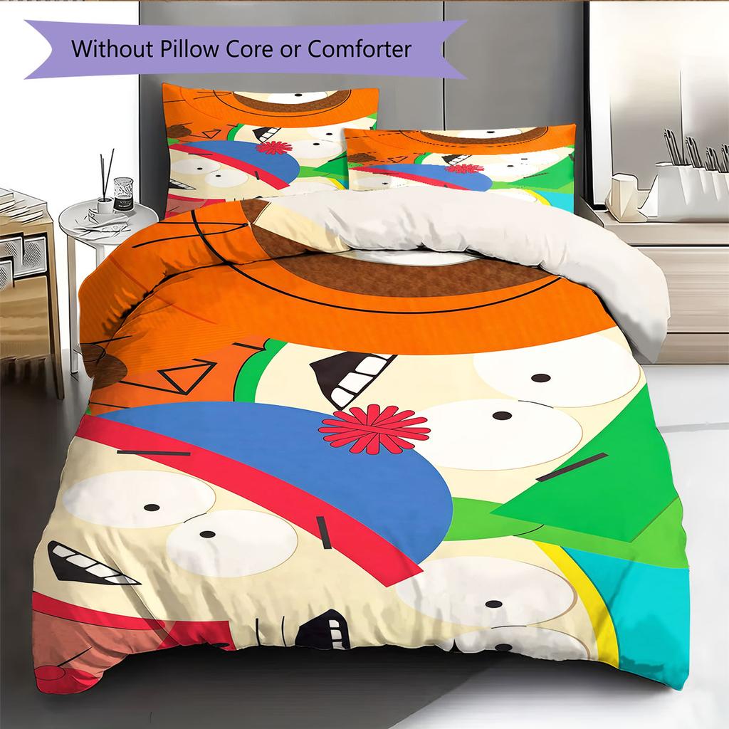 South Park Art Pattern Bedding Home Decoration Birthday Gift ( 1 duvet cover + 2 pillowcase, without core),fan merchandise.