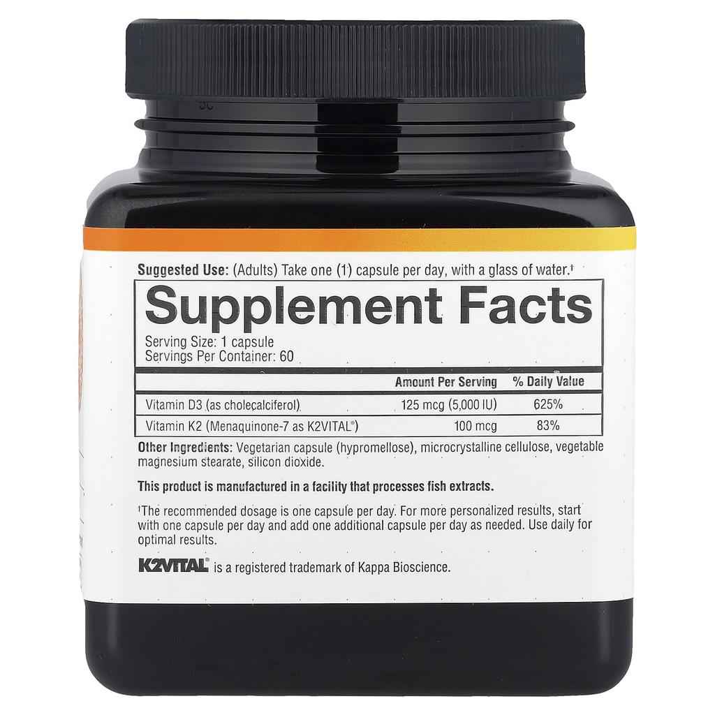 K2D3 Essentielle tägliche Vitamine, Gemüsekapseln 60