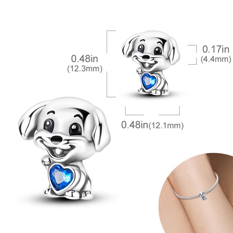 New Copper Plated Cute Dog Pets Charms Beads Fit Original Bracelet Charms Diy For Women Pendant Beads Jewelry Gift