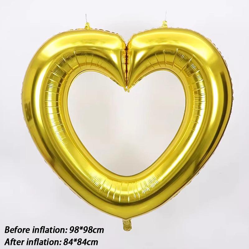 40-Inch Large Hollowed-Out Heart-Shaped Foil Balloons Are Suitable For Valentine'S Day And Weddings