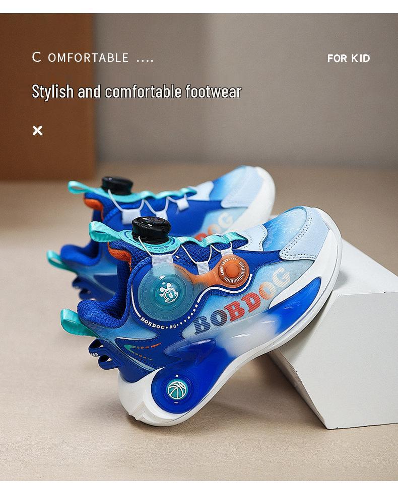 Bobodou Kids' Waterproof Non-Slip Leather Basketball Shoes for Boys, Autumn/Winter 2025