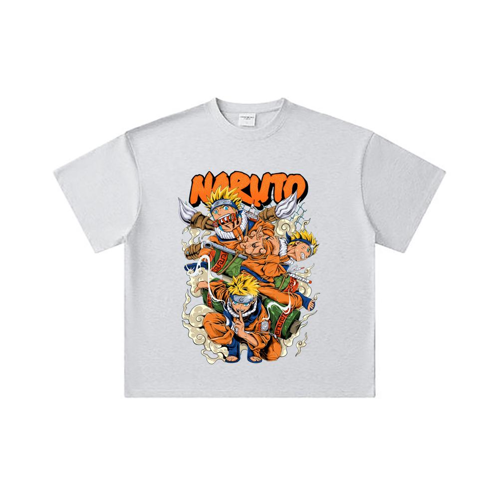 260 GSM Double Yarn 32 Count 100% Cotton Naruto V18 Print Unisex Heavy Cotton T Shirt