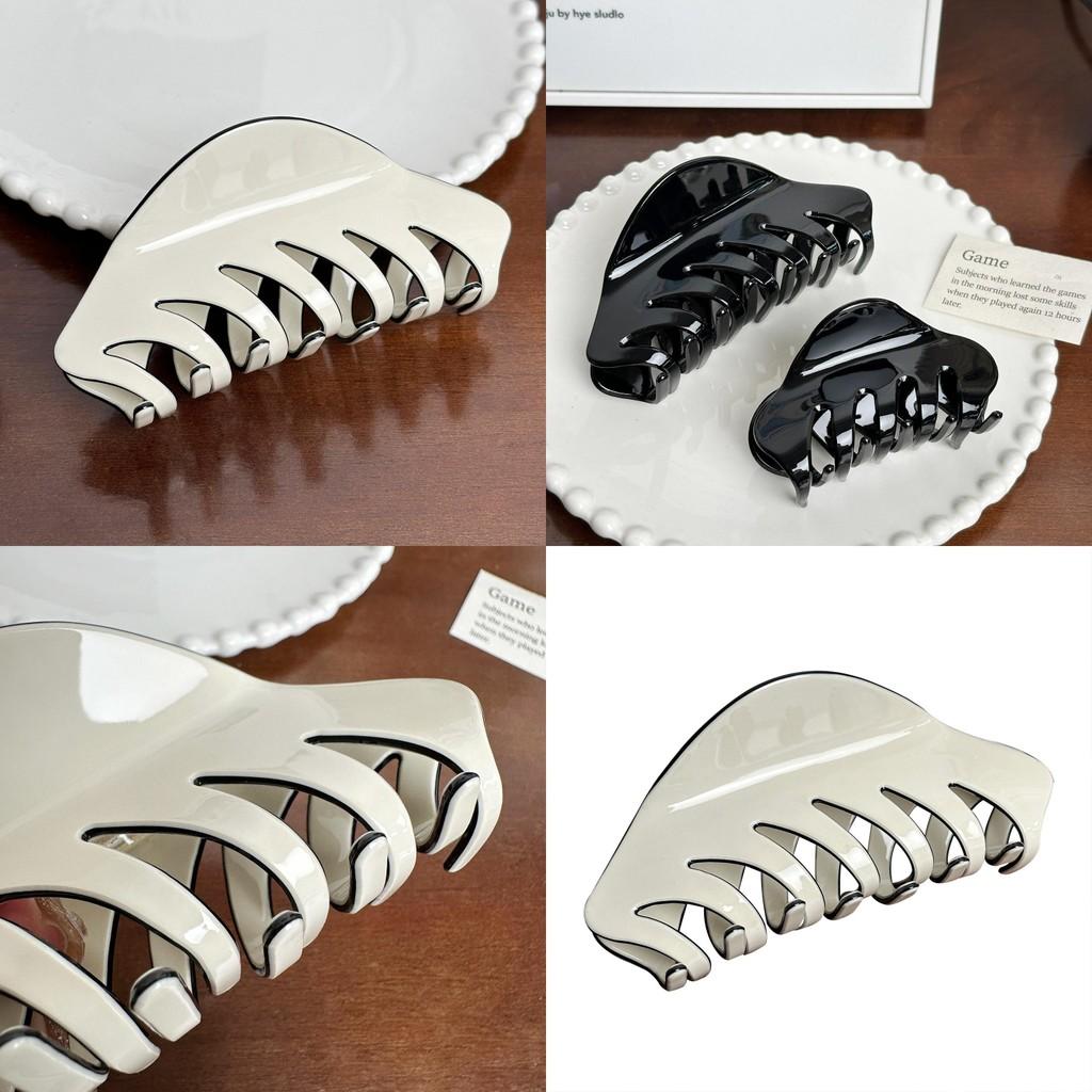 Versatile Large Hair Claw Clip In Timeless White And Black Ideal For Fashion-forward Hairstyles