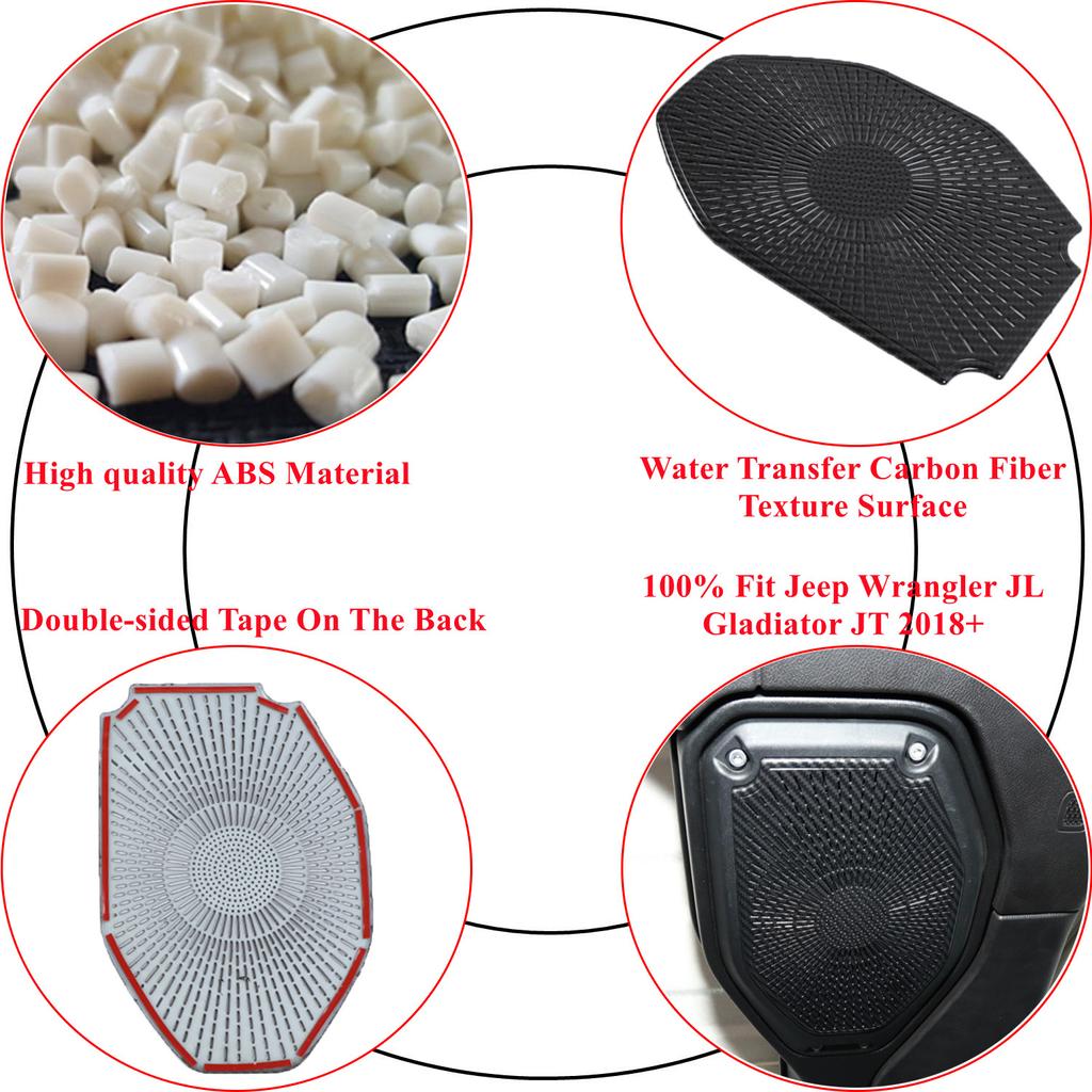 Car Roof Speaker Panel Decoration Cover Sticker for Jeep Wrangler JL Gladiator JT 2018    2022 Interior