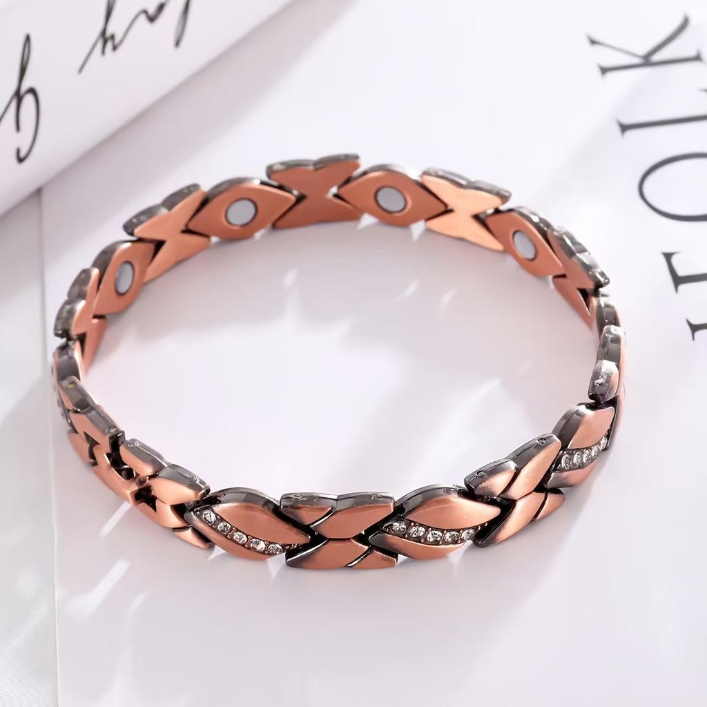 Bracelet Magnétique Feuille pour Femme Feuille Brossée Personnalité Créative Bracelet Généreux