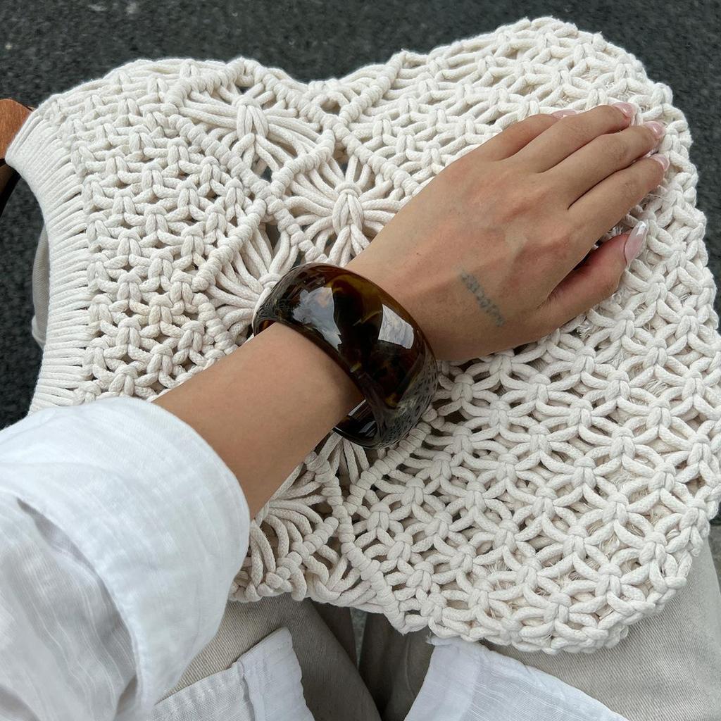 Mote Vintage Gjennomsiktig Resin Chunky Armbånd Geometrisk Uregelmessig Elastisk Bredt Armbånd Armbånd for Kvinner Menn Luksuriøse Estetiske Smykketilbehør