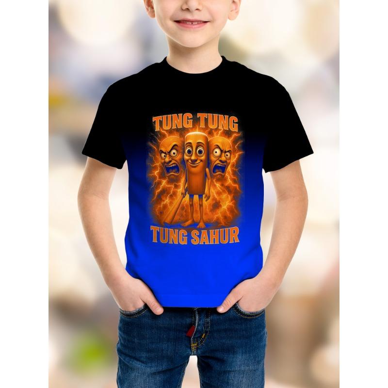 3D Print Summer Spring Sports Fashion Streetwear Kids  Crew Neck Casual Daily Outdoor Regular Top
