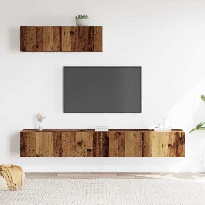 VidaXL Ensemble de meuble TV mural 3 pcs vieux bois bois d'ingénierie 3329205