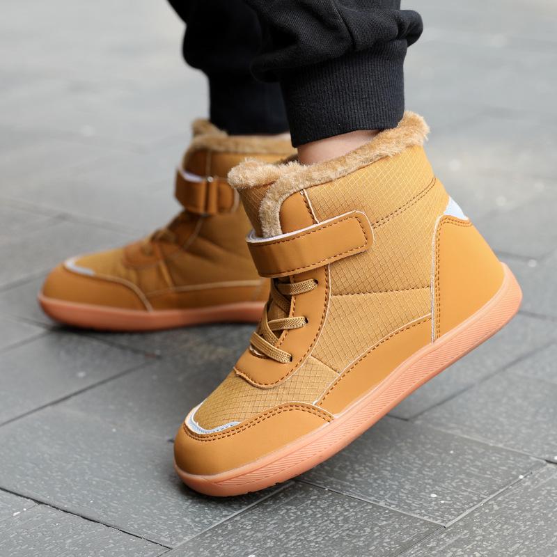 Dětské zimní voděodolné protiskluzové bavlněné sněhule - Hřejivé s plusovým sametem, outdoorový styl barefoot pro chlapce a dívky