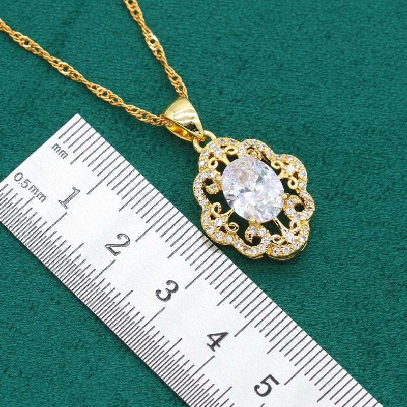 New European and N Fashion Hot Anti Allergy Zircon Necklace Earrings Ring Jewelry