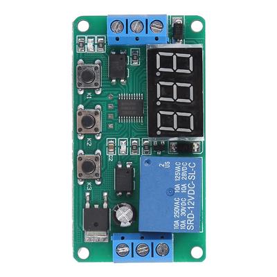 Comutator cu releu de control al temporizatorului cu un singur canal, modul releu temporizator cu ciclu de declanșare ajustabil(DC 12V)