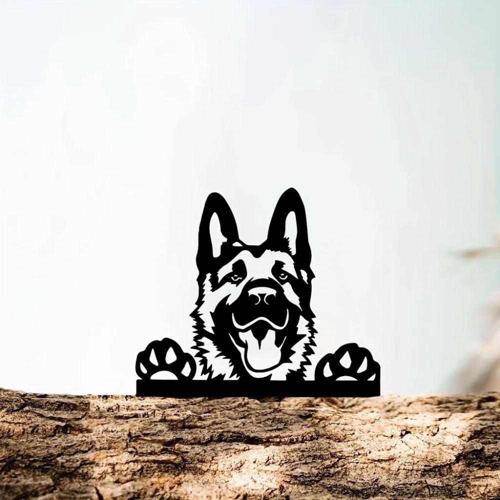 Cute Dog Steel Silhouette Garden Art – Ideal for Birthdays & Housewarming Gifts, Stylish Wall Art Decoration for Garden