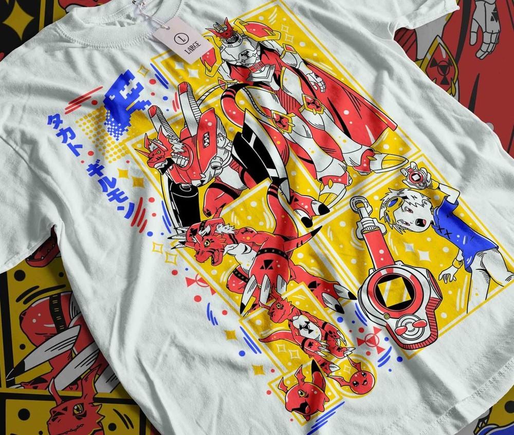 

Agumon Adventure T-shirt Veemon Digimon Adventure Omnimon Anime Tee gift clothes L
