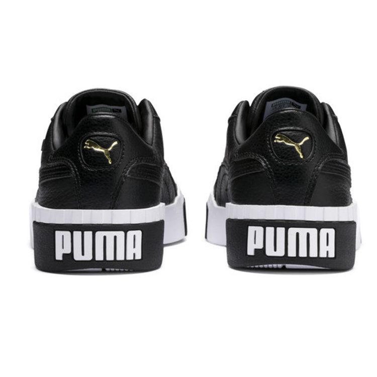 PUMA Women's Black White Cali Low Top Platform Sneakers 369155-03