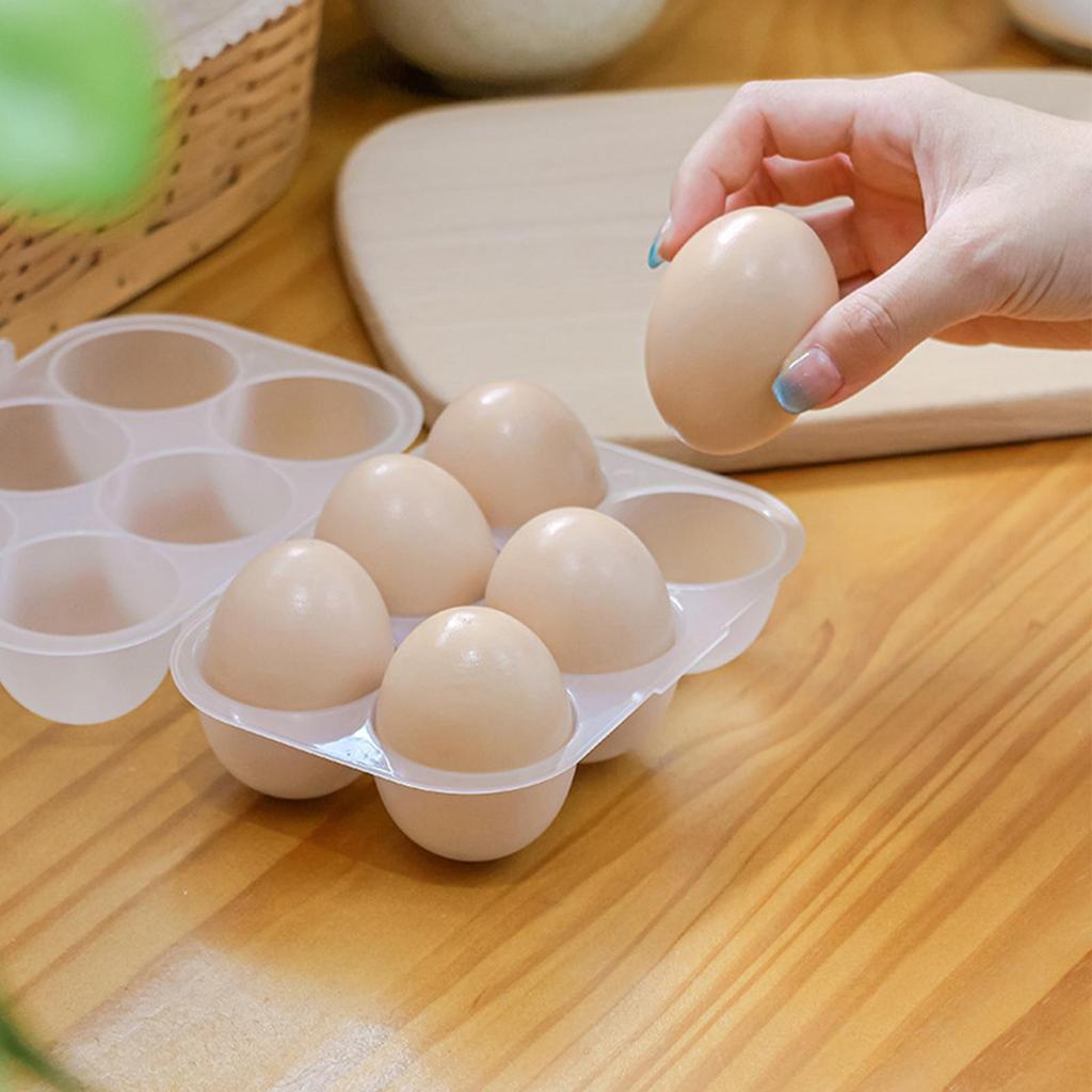Reusable 6 Grid Egg Holder Clear Egg Protection Box Egg Carton With Egg Dispensers Egg Carriage For Refrigerator Camping Picnic