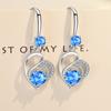 Popular red diamond love medium and long earrings pendant heart-shaped earrings women's Korean version of exquisite jewelry