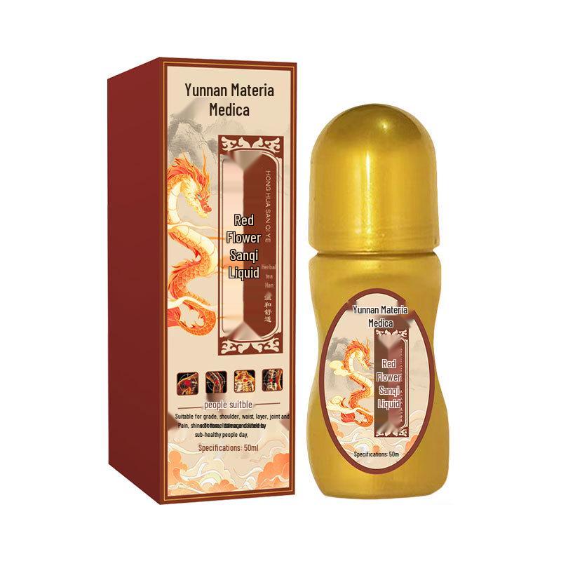 Травяной массажный лосьон для моксотерапии с сафлором и нотогинсенгом для шеи, плеч, талии и ног