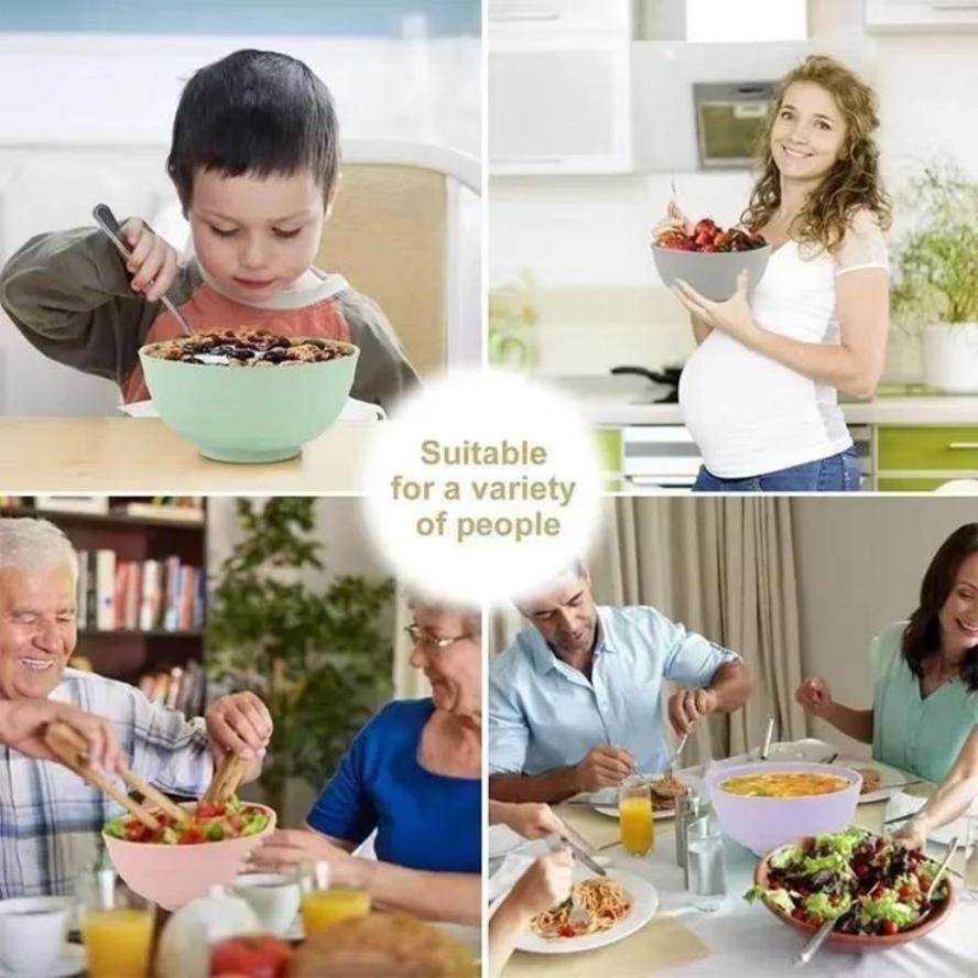 1Pc Wheat Straw Bowl Plastic Bowl Student Rice Bowl Household Instant Noodle Bowl Creative Noodle Bowl Set Soup Bowl