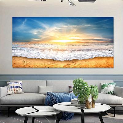 Landscape Beach Sunset Canvas Painting Nature Ocean Cloud Posters and Prints Wall Art Pictures Living Room Home Decor No Frame