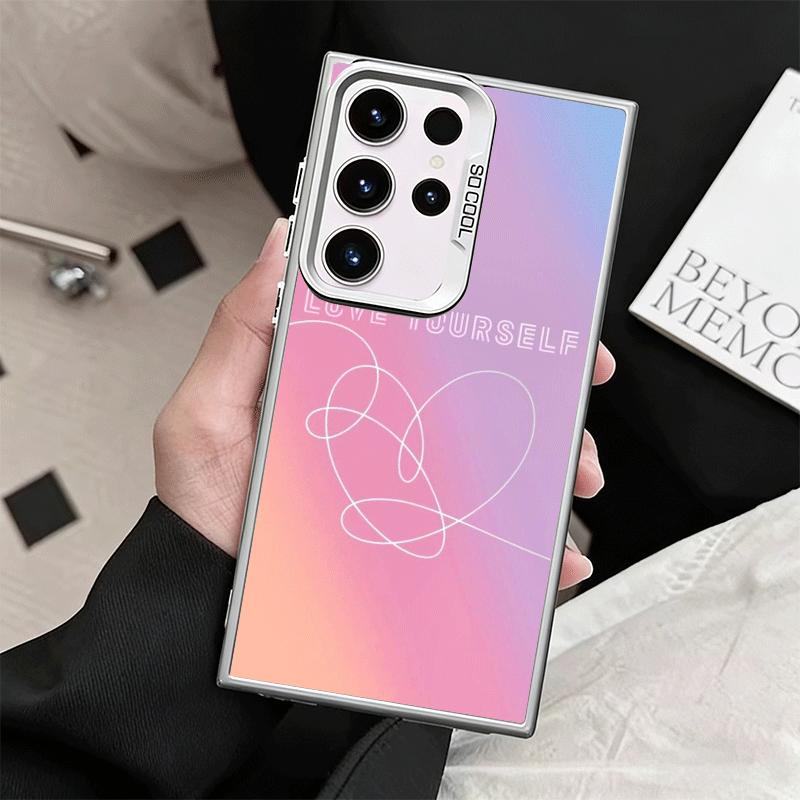 Love Yourself Flower Heart Line Kpop Shockproof Phone Case for Samsung Galaxy S26 Edge S25 Ultra S24 FE S23 Plus S21 Cover Anti